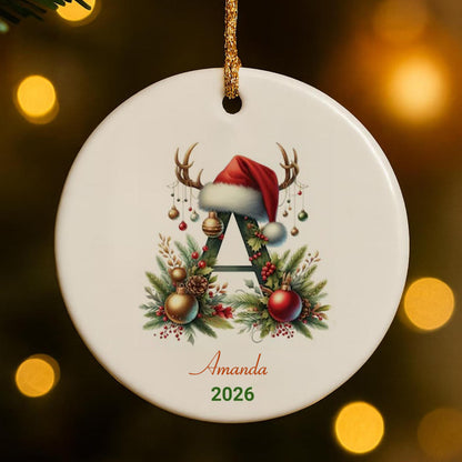 Personalized Christmas Initial Ornament