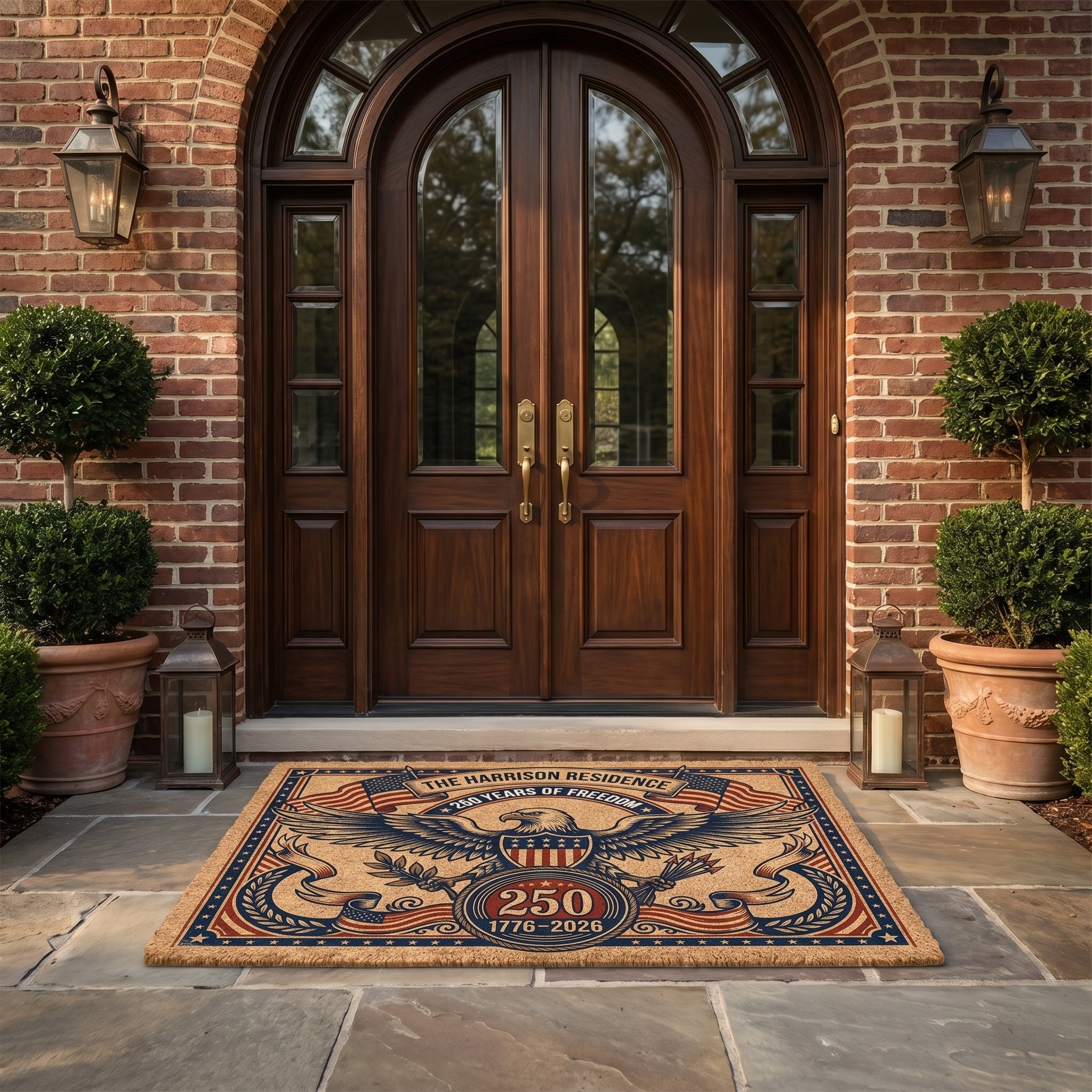 United States 250th Anniversary Personalized Family Doormat