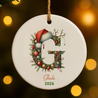 Personalized Christmas Initial Ornament