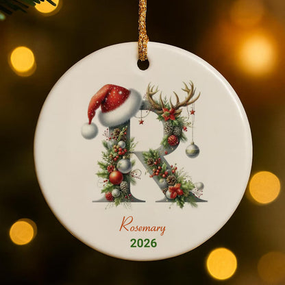 Personalized Christmas Initial Ornament