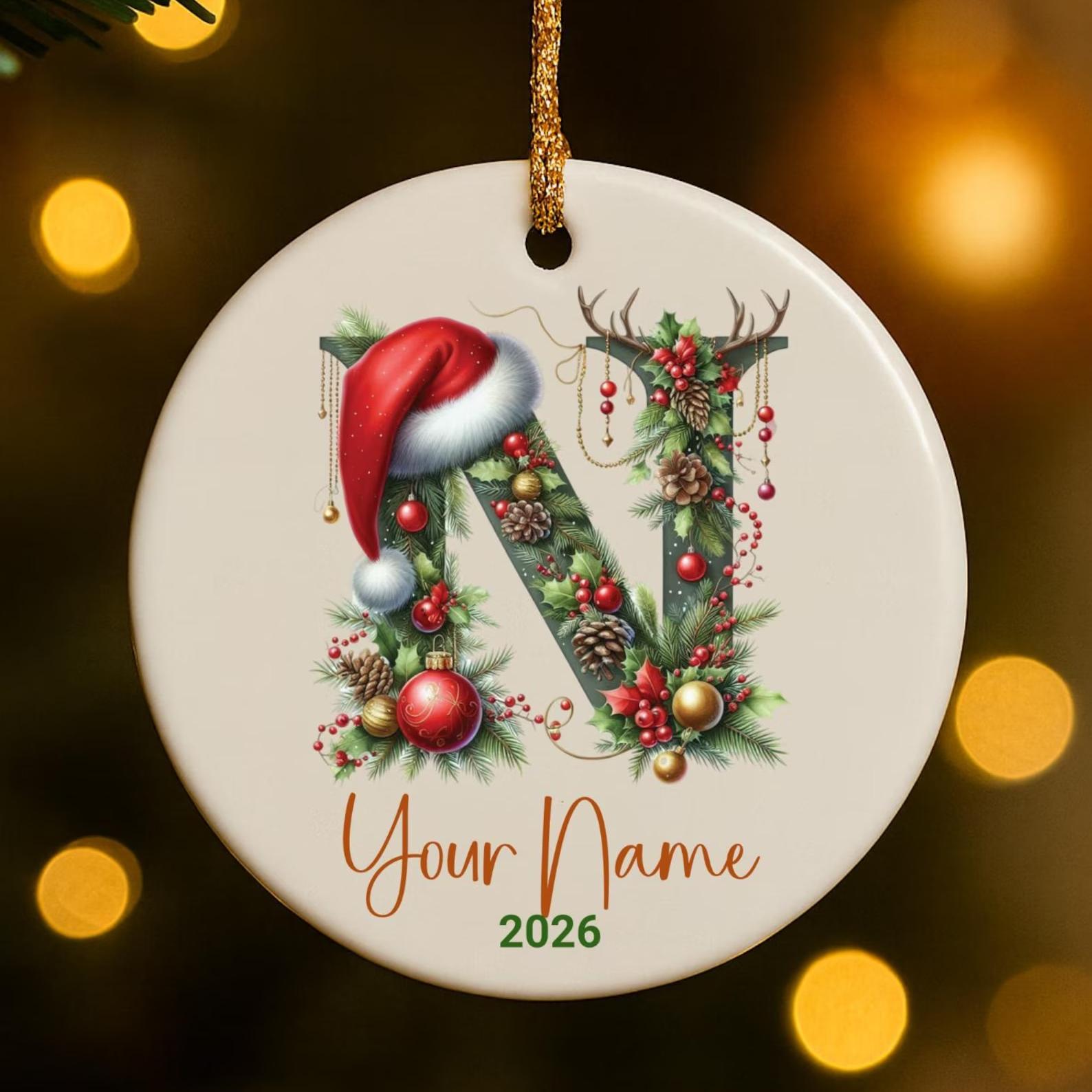 Personalized Christmas Initial Ornament