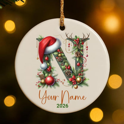 Personalized Christmas Initial Ornament