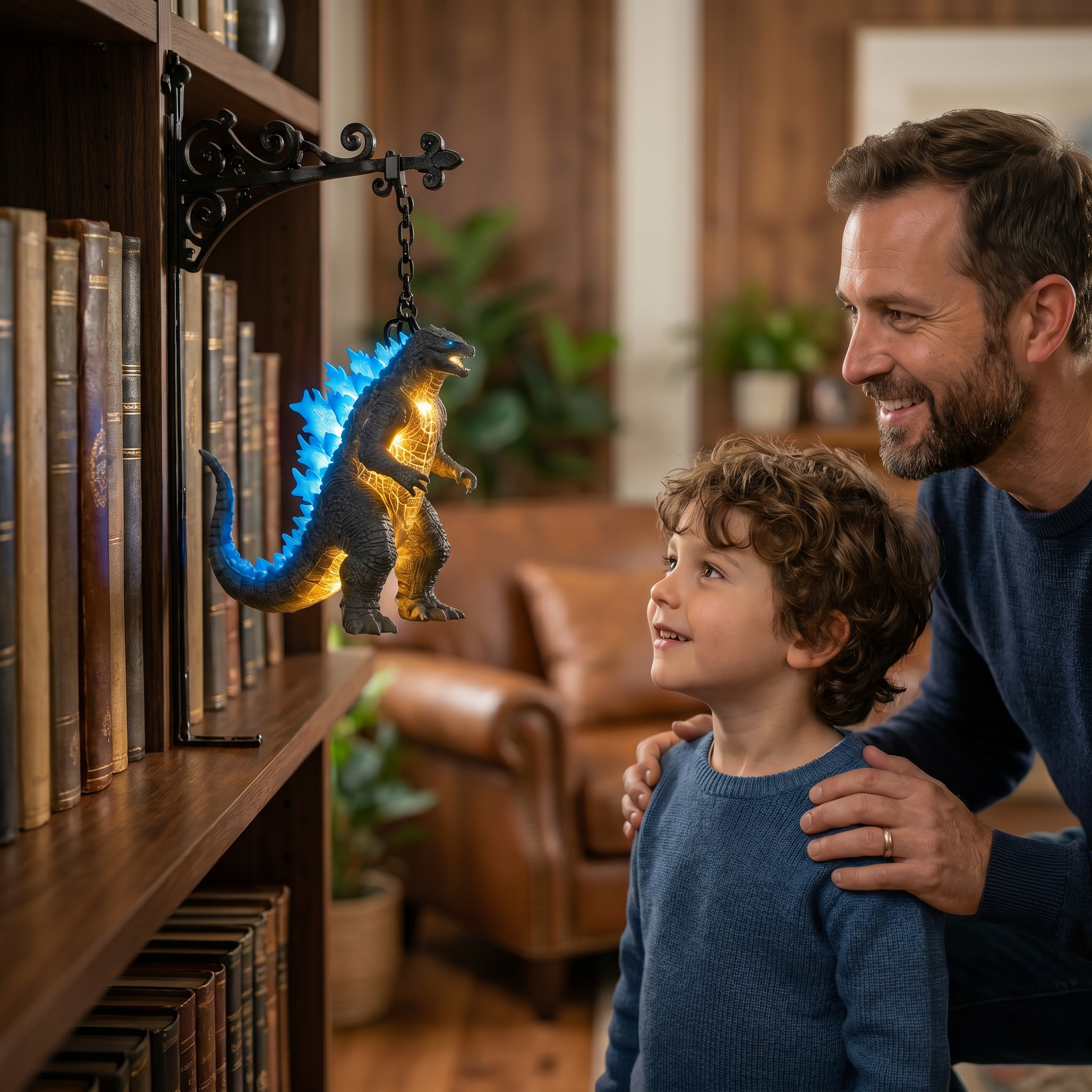 Glowing Monster Bookshelf Lamp - Dinosaur-Inspired Gift For Kids