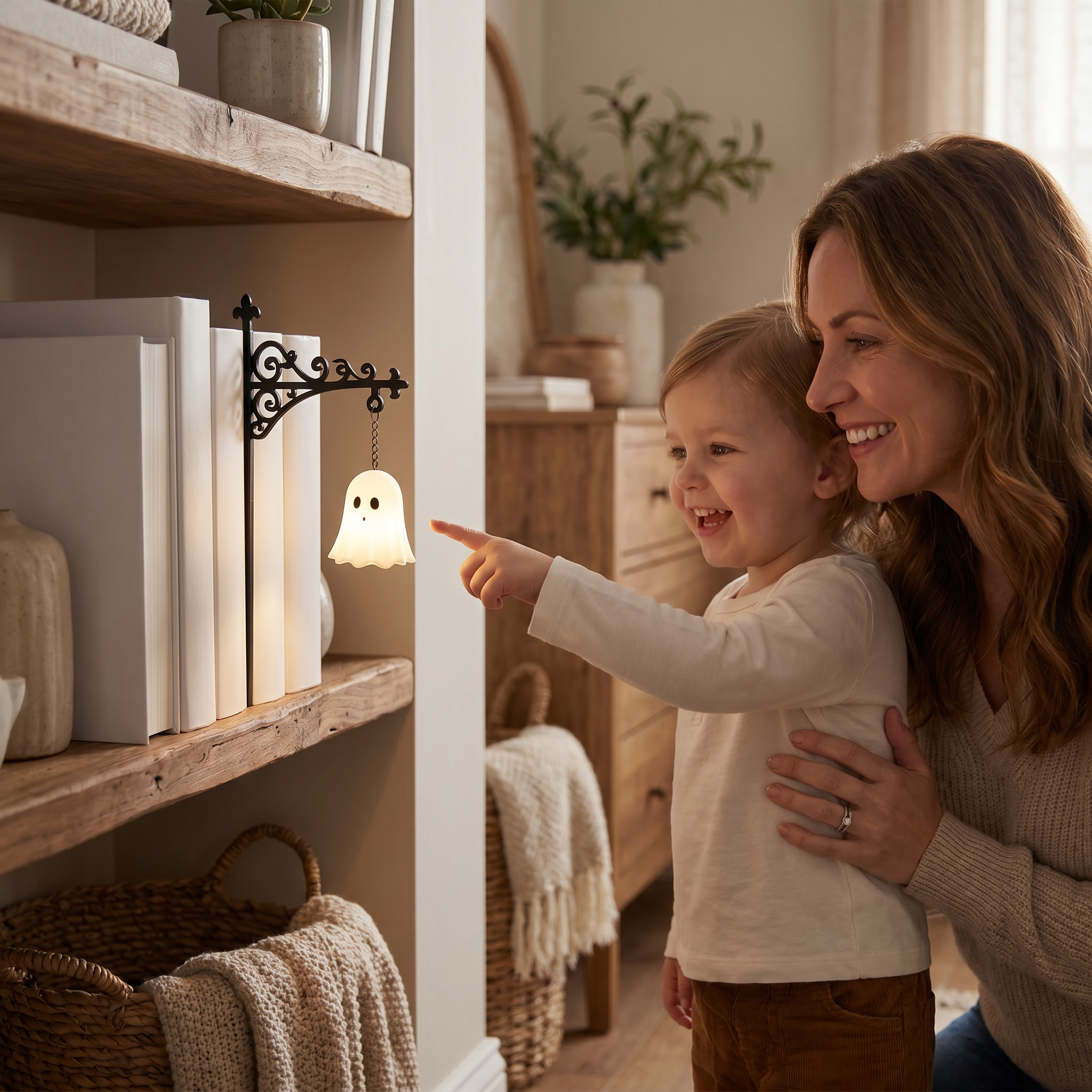 Ghost Reading Bookshelf Lamp - A Cozy Little Light For Book Lovers