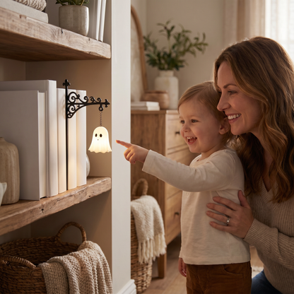 Ghost Reading Bookshelf Lamp - A Cozy Little Light For Book Lovers