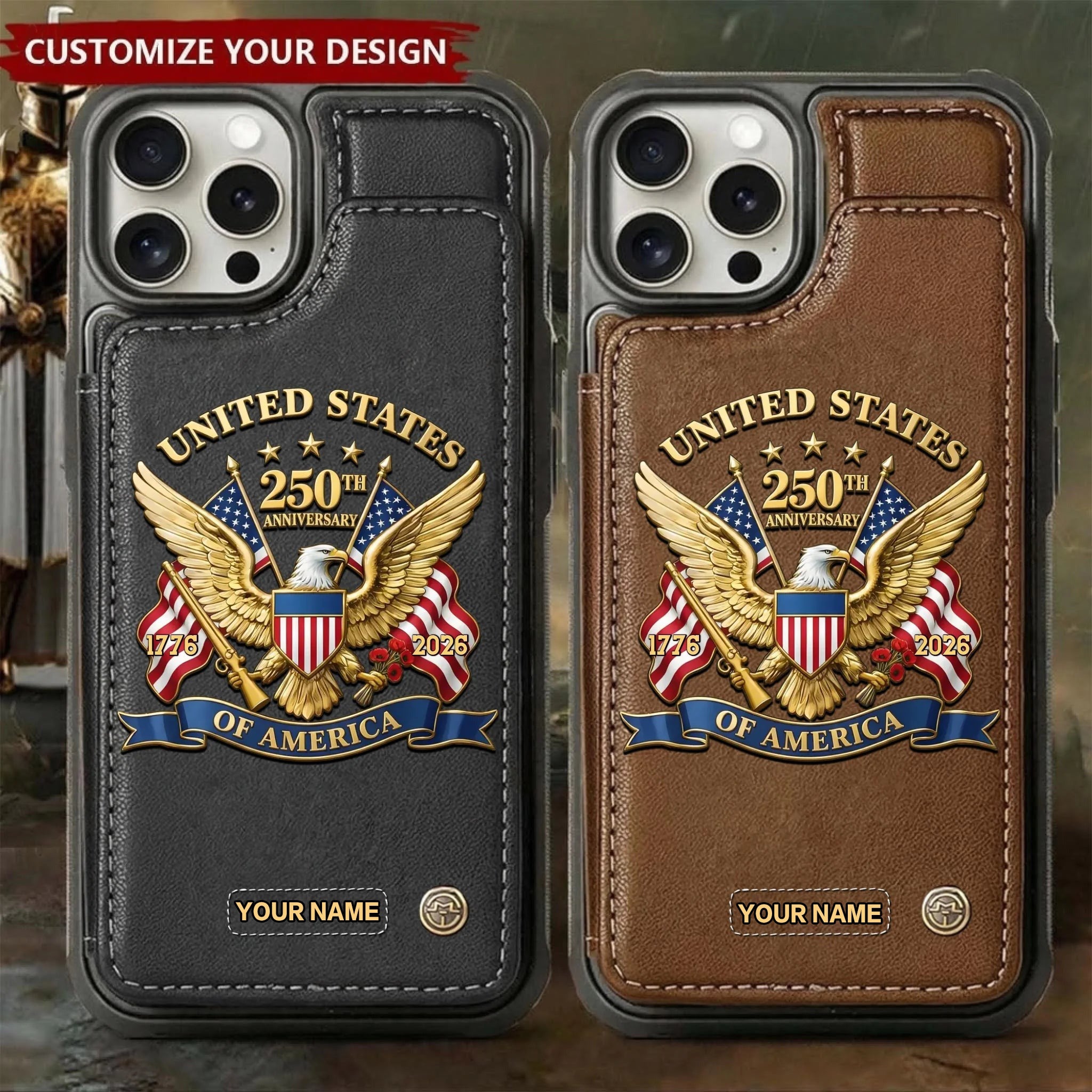 【Father's Day 50% OFF】United States 250th Anniversary Custom Wallet Phone Case