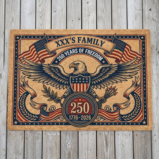 United States 250th Anniversary Personalized Family Doormat