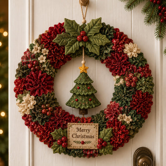 🎄50% Off Last Day 🔥 3D Fabric Poke Wreath DIY Kit