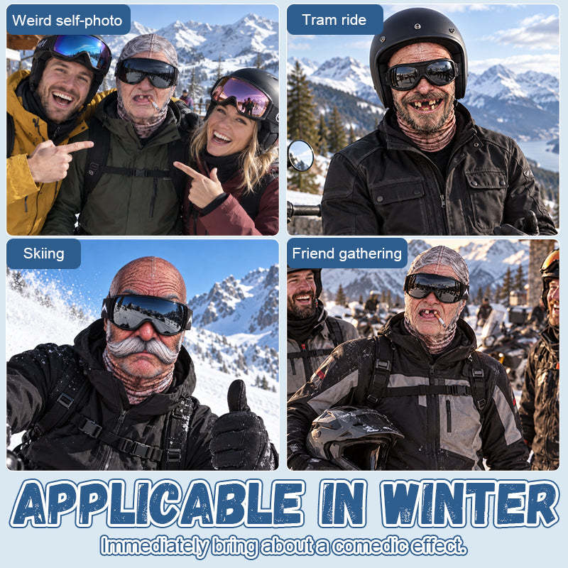 Fleece-lined Funny Old Man Ski Face Mask