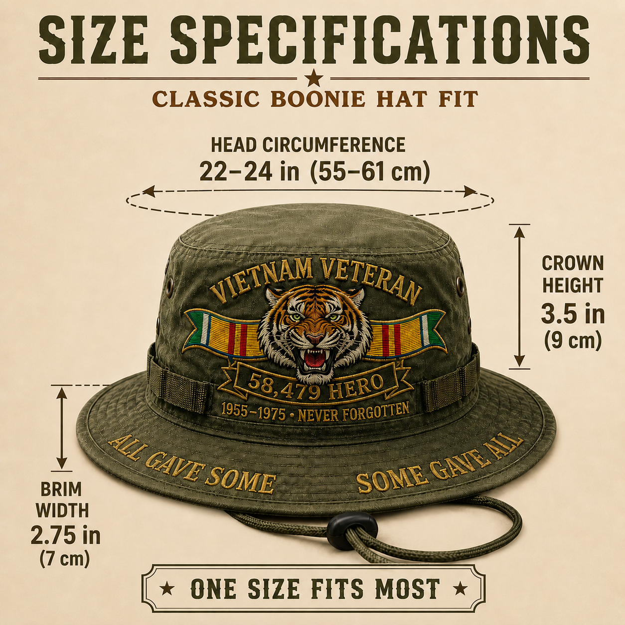 Vietnam Veteran 58,479 Hero Boonie Hat