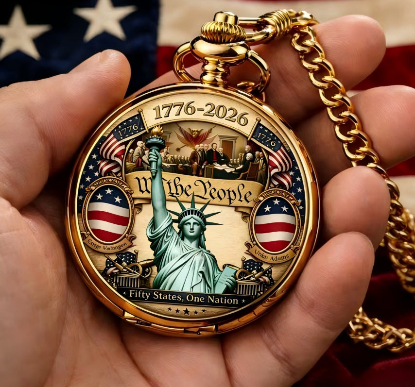 America 250th Anniversary Commemorative Pocket Watch — 1776-2026