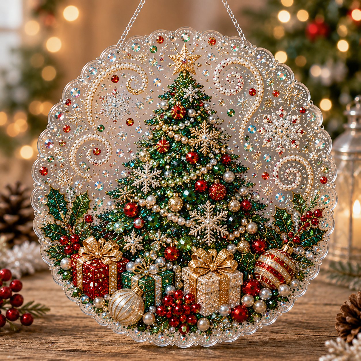 Christmas Pearl Diamond Art Hanging Ornament Kit