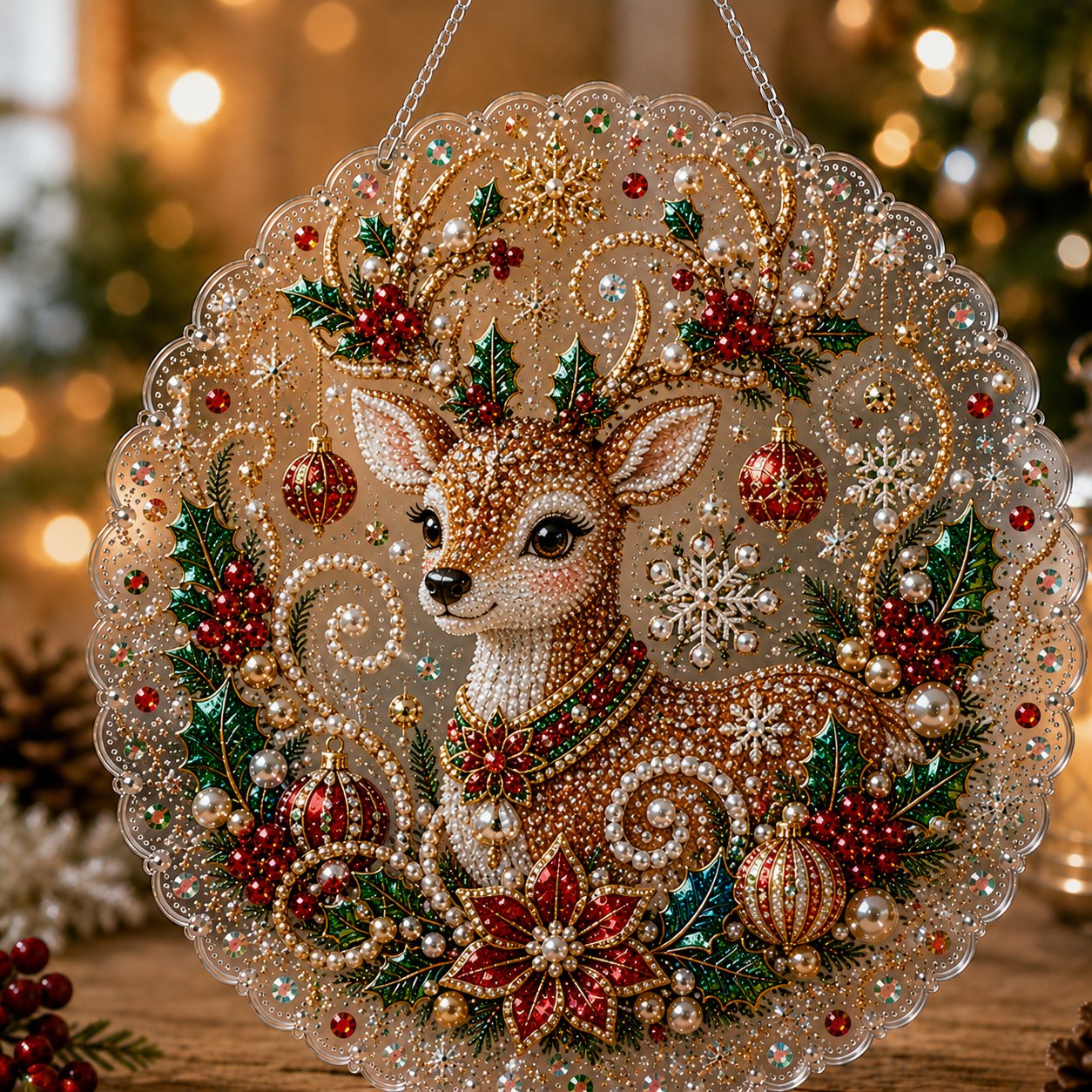 Christmas Pearl Diamond Art Hanging Ornament Kit