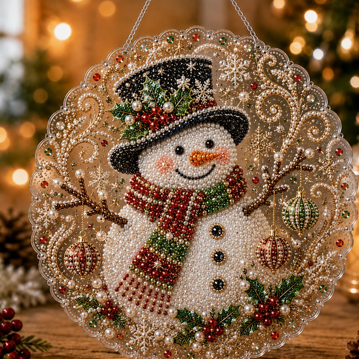 Christmas Pearl Diamond Art Hanging Ornament Kit