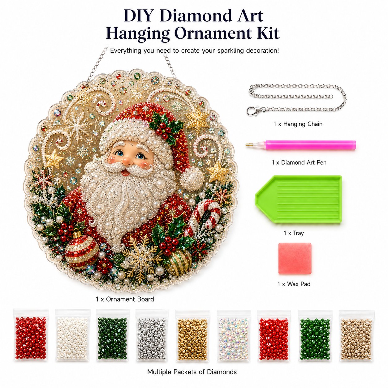 Christmas Pearl Diamond Art Hanging Ornament Kit