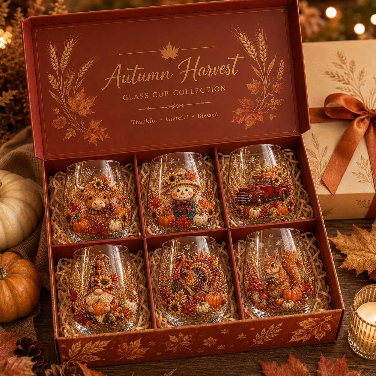 Autumn Harvest Glass Cup Collection — Cozy Fall Moments In Every Sip