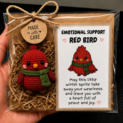 🎄 Emotional Support Crochet Plushie – Handmade Pocket-Sized Christmas Cheer 🧡