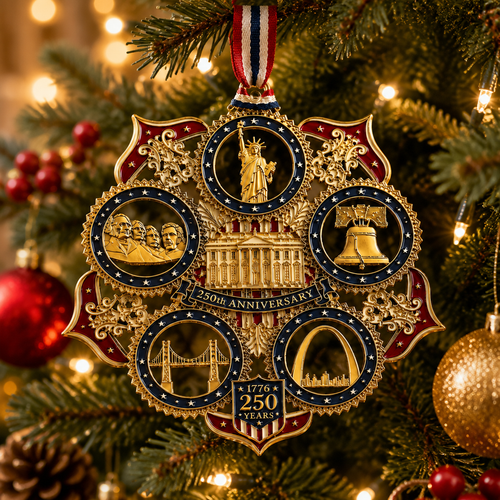 🇺🇸✨ America 250th Anniversary Commemorative Christmas Ornament