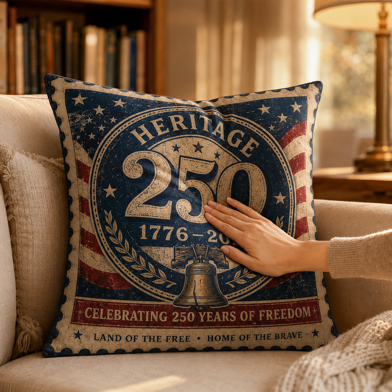Patriotic 250th Anniversary Throw Pillow