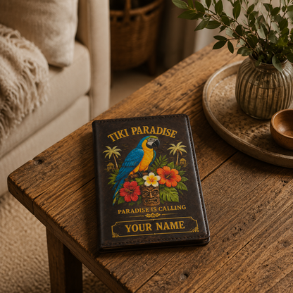 Tiki Paradise Personalized Passport Holder
