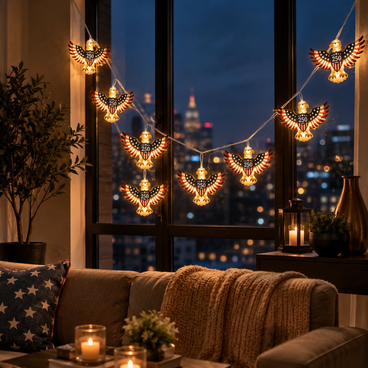 United States 250th Anniversary Eagle String Lights