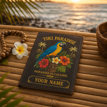 Tiki Paradise Personalized Passport Holder