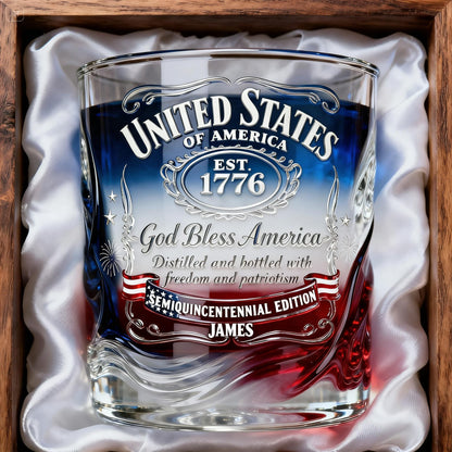 Personalized American Anniversary Whisky Glass