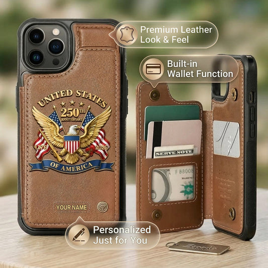 【Father's Day 50% OFF】United States 250th Anniversary Custom Wallet Phone Case