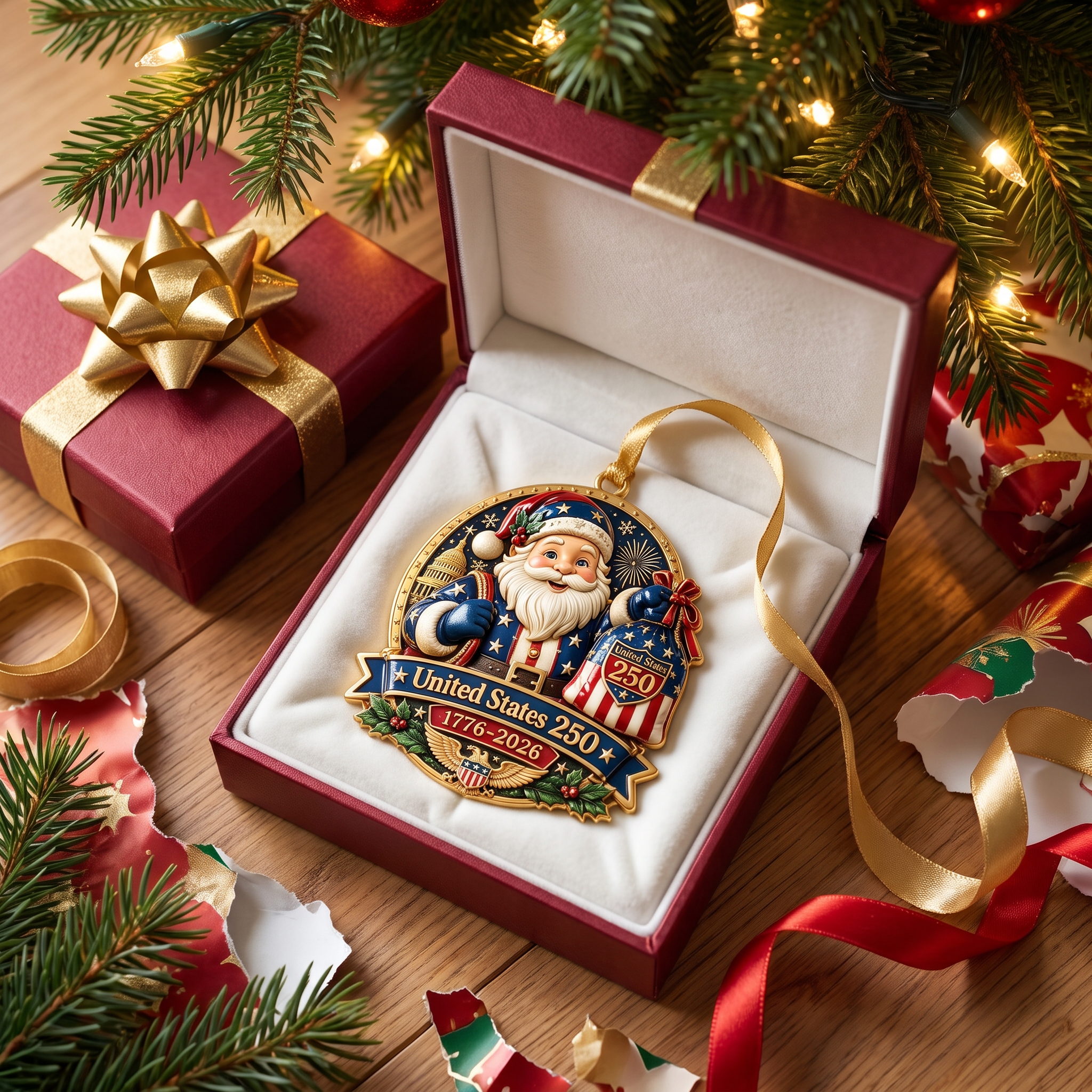 Limited Edition Patriotic Christmas Tree Decoration | 1776-2026 Anniversary Collectible