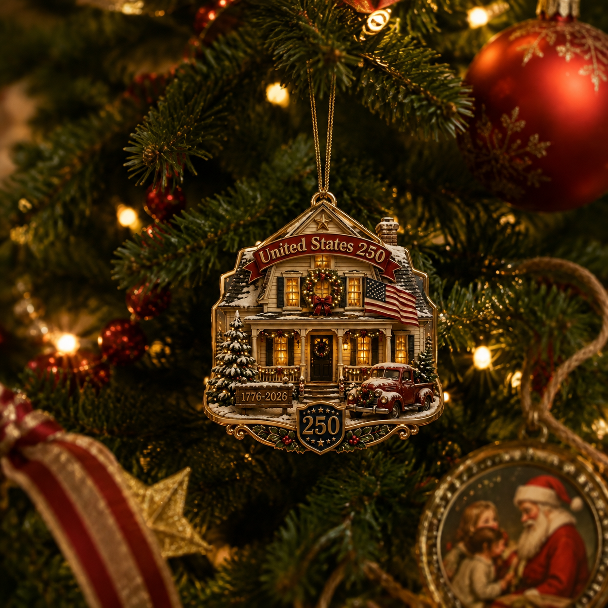 Limited Edition Patriotic Christmas Tree Decoration | 1776-2026 Anniversary Collectible