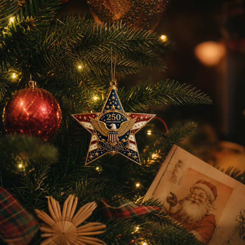 Limited Edition Patriotic Christmas Tree Decoration | 1776-2026 Anniversary Collectible