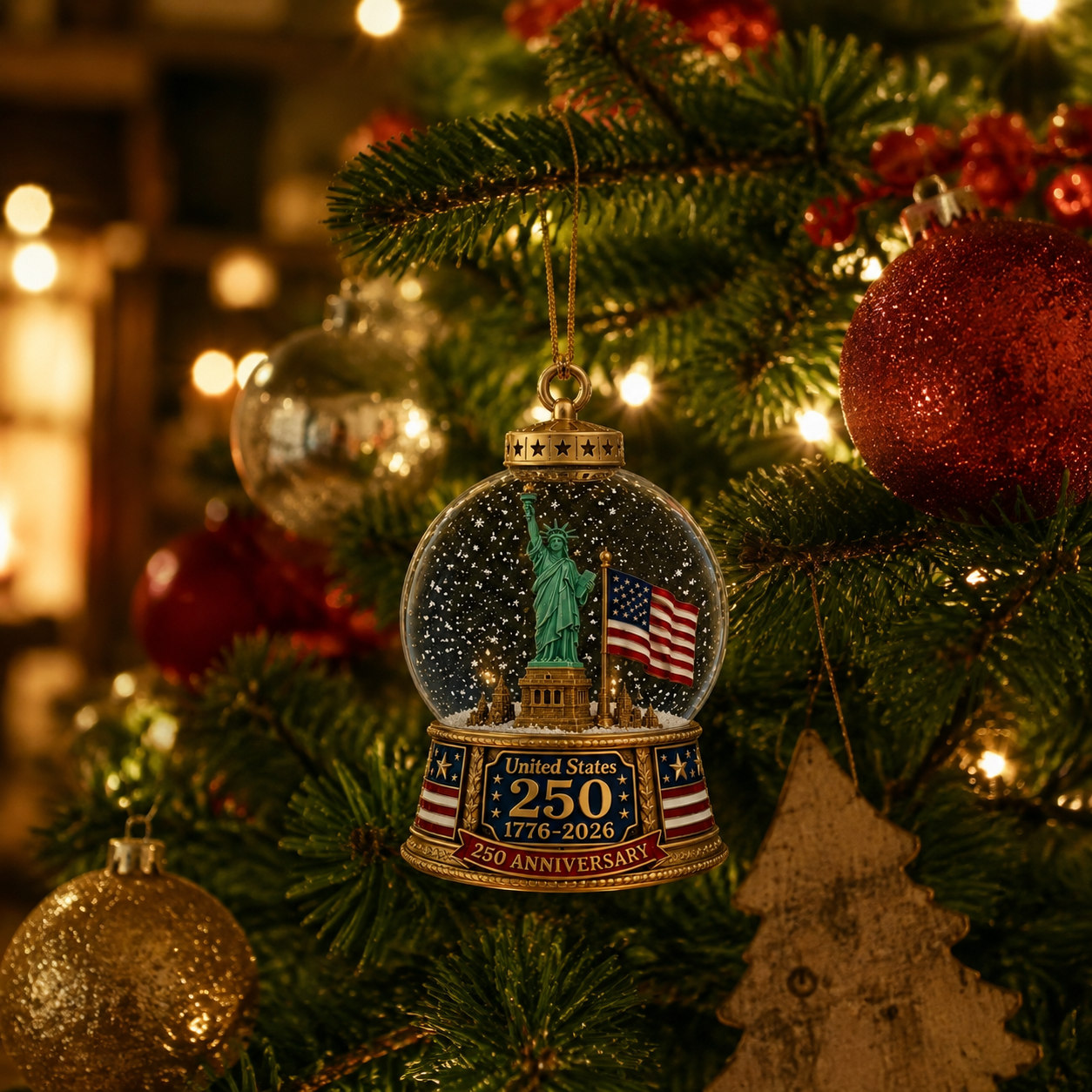 Limited Edition Patriotic Christmas Tree Decoration | 1776-2026 Anniversary Collectible