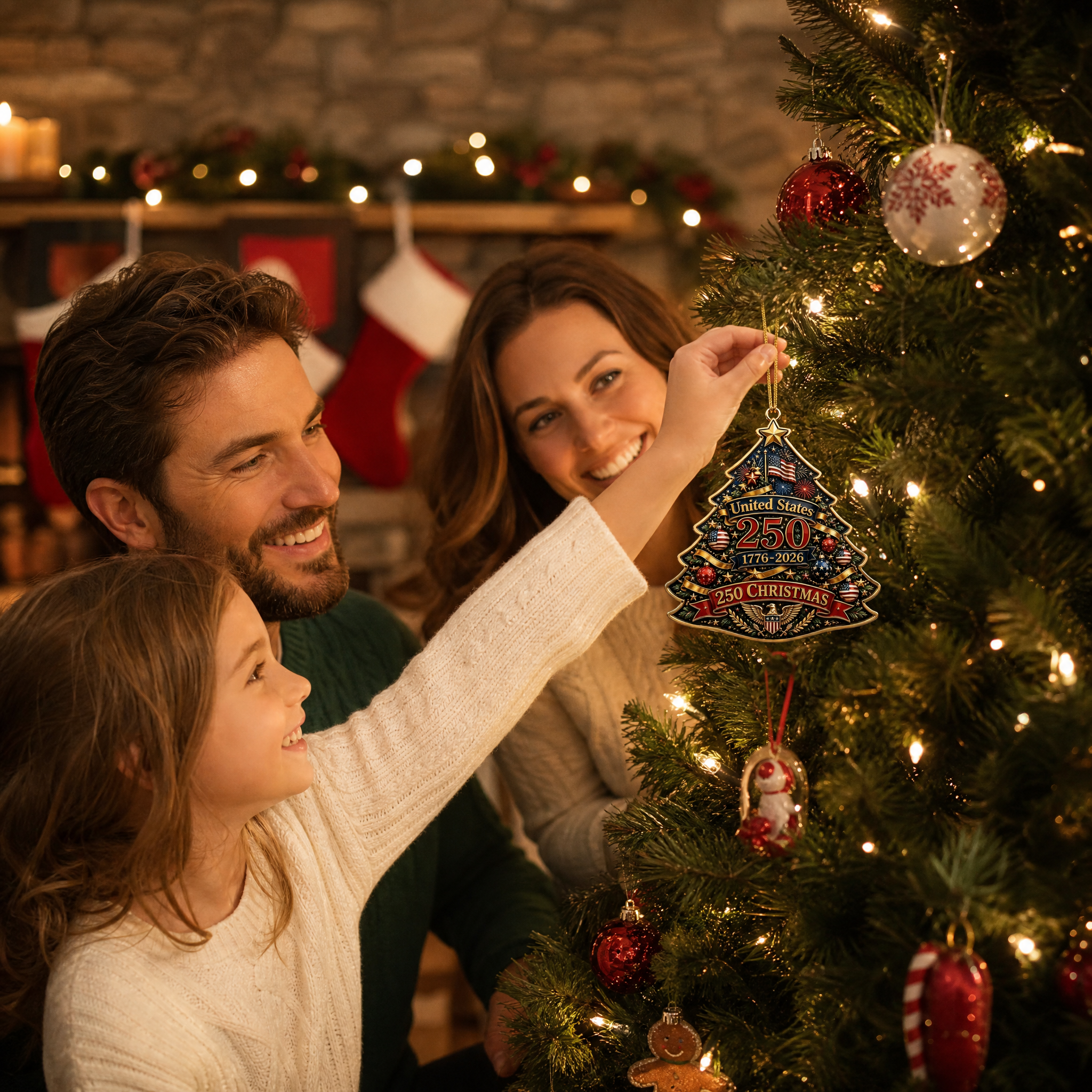 Limited Edition Patriotic Christmas Tree Decoration | 1776-2026 Anniversary Collectible