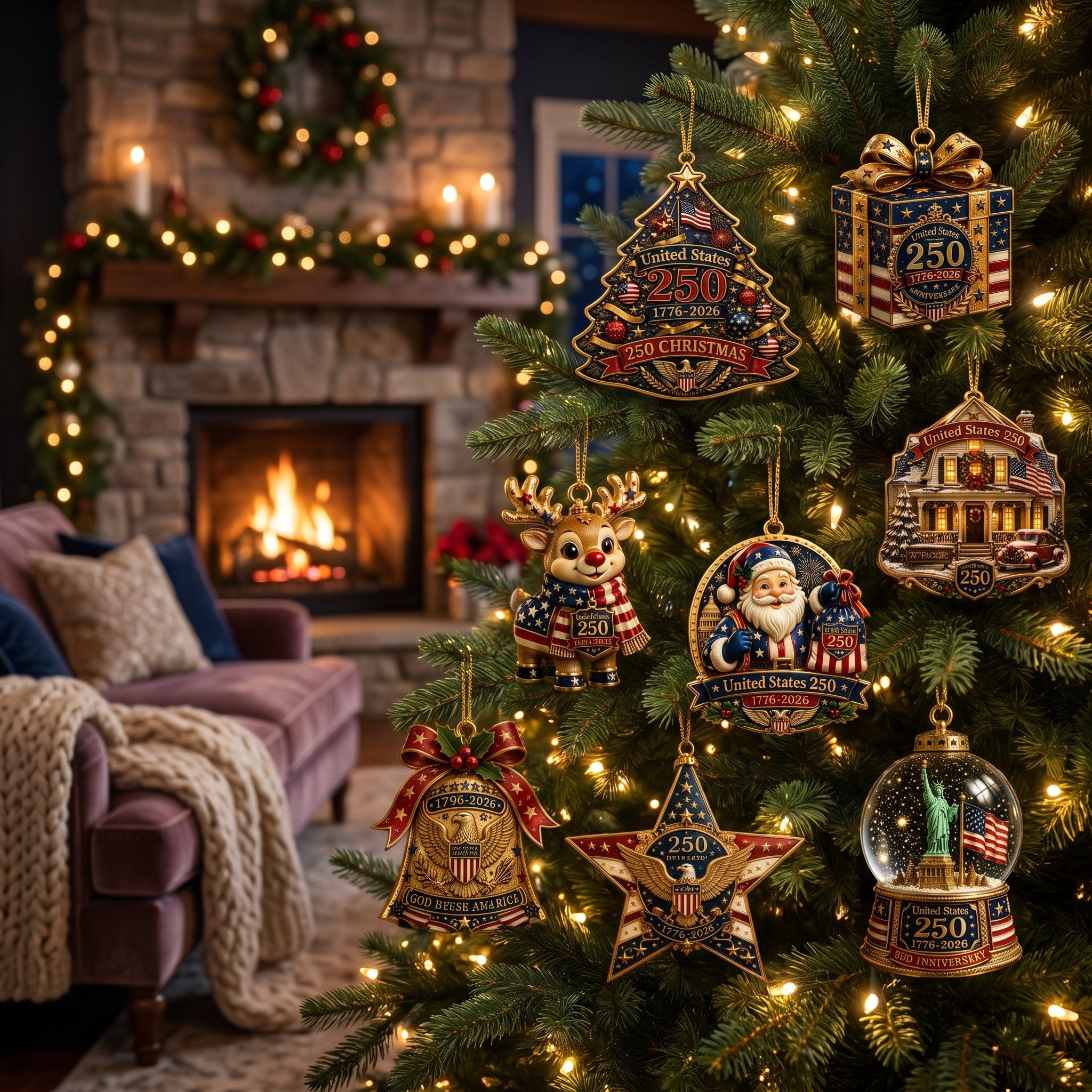 Limited Edition Patriotic Christmas Tree Decoration | 1776-2026 Anniversary Collectible