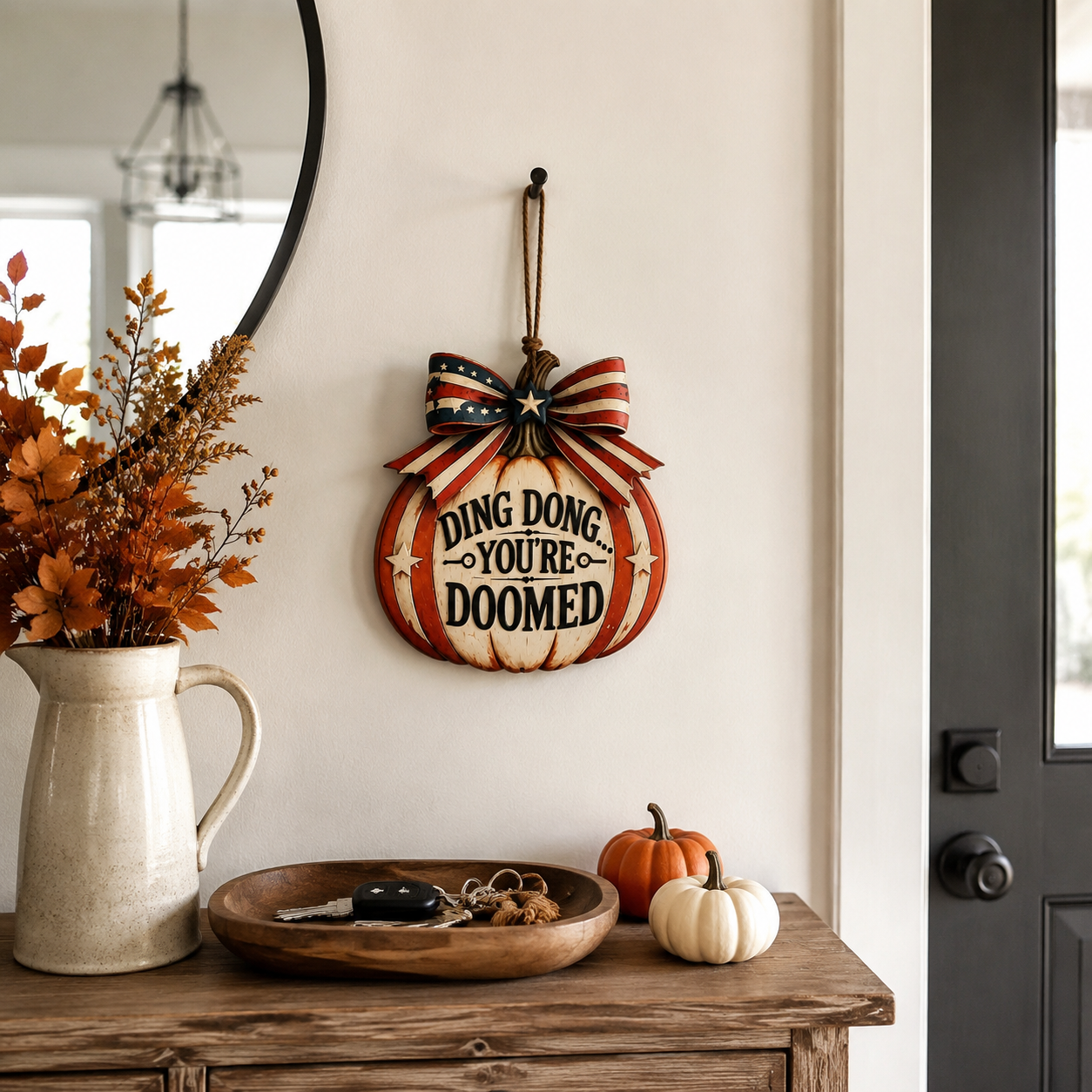 🎃😂 Ding Dong…A Spooky-Funny Heritage Door Hanger Has Arrived