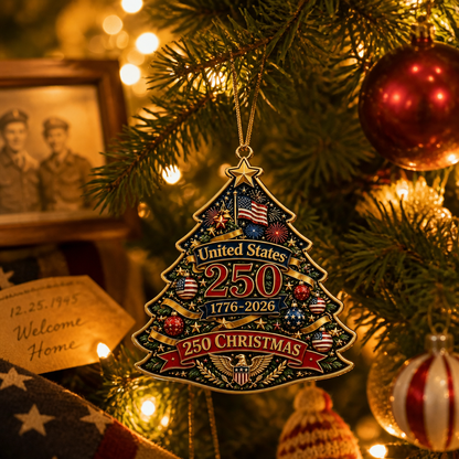 Limited Edition Patriotic Christmas Tree Decoration | 1776-2026 Anniversary Collectible